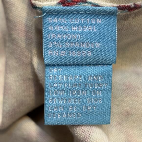 J McLaughlin Animal Print Lightweight Sweater Large Red & Blue Catalina Cloth - Picture 8 of 8